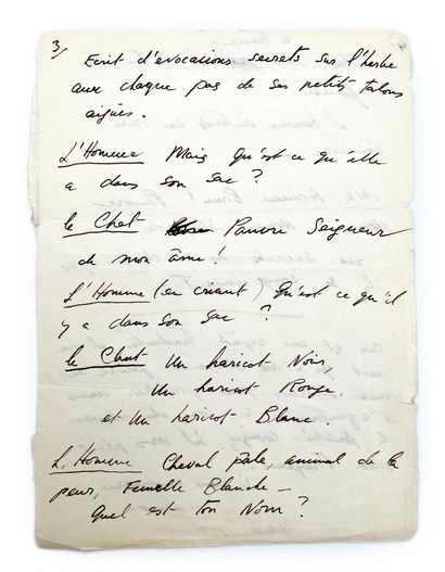 Leonora Carrington Autograph manuscript signed "Leonora", 4 pp. in-4, "La Femme,...