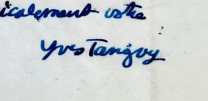 Yves TANGUY Lettre autographe signée à Henri Parisot. 1 p. in-4, sur une feuille...