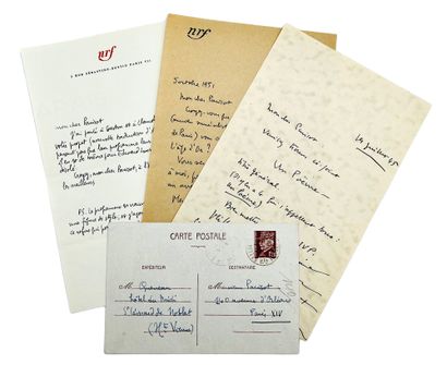 Raymond Queneau 4 autograph letters signed to Henri Parisot. 4 pp. in-8. Saint-Léonard-de-Noblat...