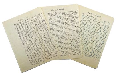 JULIEN GRACQ 3 autograph manuscripts. [1945]. 
 Nice set of prose poems that appeared...