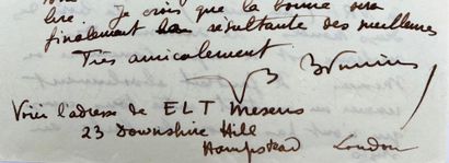 Jacques BRUNIUS 10 lettres autographes signées et 1 manuscrit autographe, à Henri...