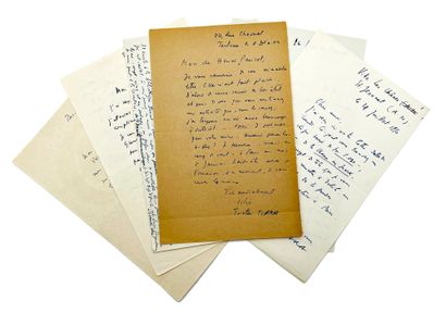 Tristan TZARA 6 autograph letters signed to Henri Parisot. 8 pp. in-8. Toulouse,...