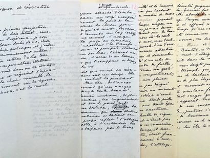 René Char 3 manuscrits autographes.
- Texte de «Moulin Premier» paru dans le 3e cahier...