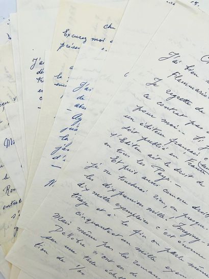 GIORGIO DE CHIRICO 15 lettres autographes signées à Henri Parisot. 17 pp. ½ in-4...