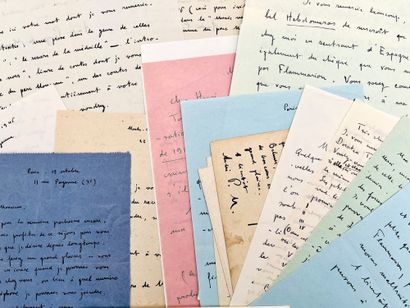 ANDRÉ PIEYRE DE MANDIARGUES 18 lettres et 6 cartes, autographes signées, à Henri...