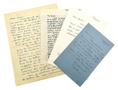 Dorothea TANNING 4 lettres autographes signées «Dorothea» à Henri Parisot, l'une...