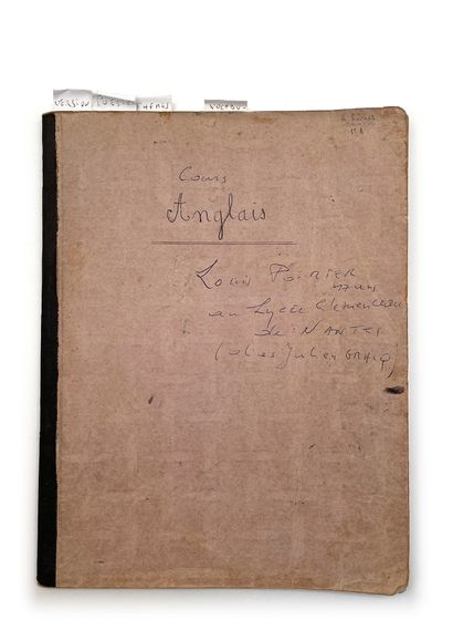Julien GRACQ / Louis POIRIER English schoolboy's notebook when he was at the lycée...