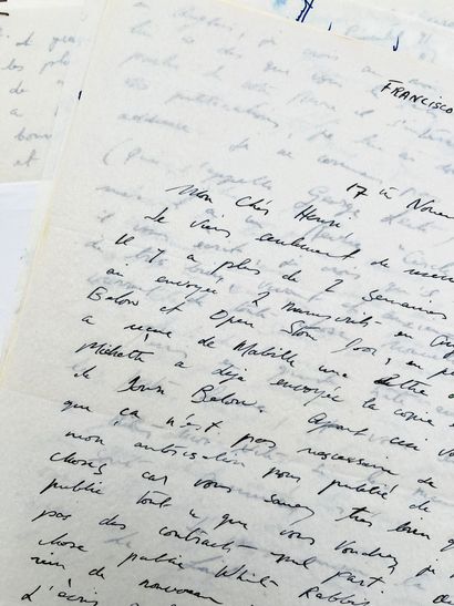 Leonora Carrington 62 autograph letters signed and 1 typed letter signed to Henri...