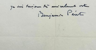 BENJAMIN PÉRET 16 autograph letters signed to Henri Parisot. 16 pp. in-4 and in-8,...