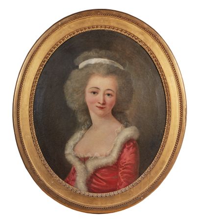 ÉCOLE FRANÇAISE, fin XVIIIe siècle 穿蓝色西装的男人和穿红色裙子的优雅女人的肖像
两幅画可以组成一对
椭圆形的鎏金木框架上印有H.LETONNE代表亨利-莱托内和JME。
65...