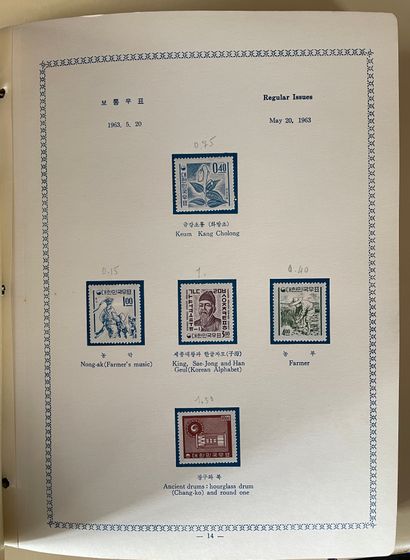 null 附有一套韩国邮票的相册（1962-1964年）