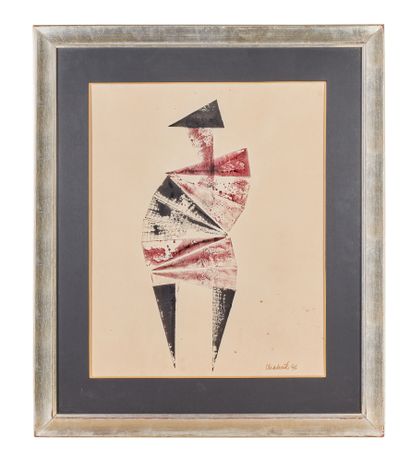 LYNN RUSSEL CHADWICK (1914-2003) 无题》，1966年
纸上水墨画，右下方有签名和日期66
50 x 40厘米
出处 :
- 米兰Galleria...