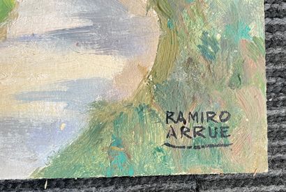 Ramiro Arrue (1892-1971) 巴斯克农场
板面油画，右下角有签名
22 x 27 cm