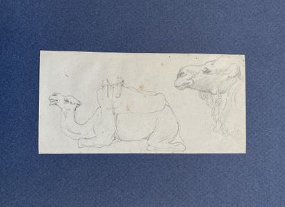 Horace VERNET (Paris 1789-1863) Montage comprenant 9 vignettes de sujets animaliers
Crayon...