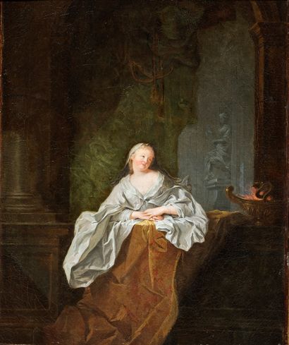 Robert LEVRAC-TOURNIERES (Ifs 1667 - Caen 1752) Femme dans un temple
Toile 49,5 x...