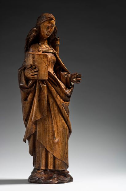 null Sainte Barbe en chêne sculpté en ronde-bosse
Dans le style du XVIème siècle
H....