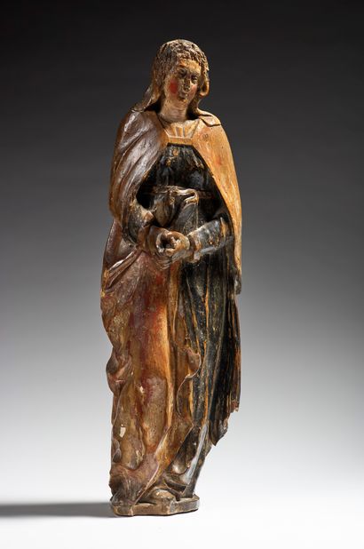 null Sainte femme ou Vierge de calvaire en bois sculpté en ronde-bosse et polychromé
XVIème...