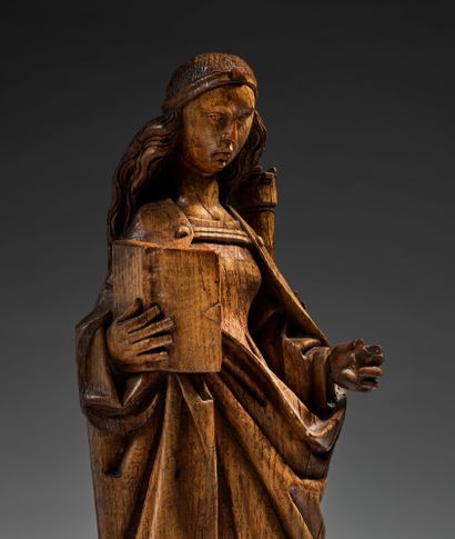 null Sainte Barbe en chêne sculpté en ronde-bosse
Dans le style du XVIème siècle
H....