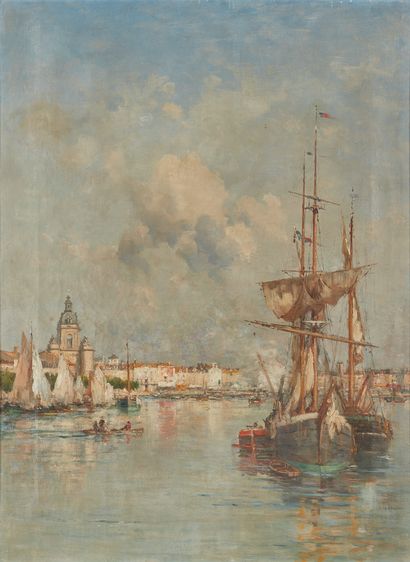 Charles LAPOSTOLET (1824-1890) Retour au port
Huile sur toile, non signée
54 x 73...