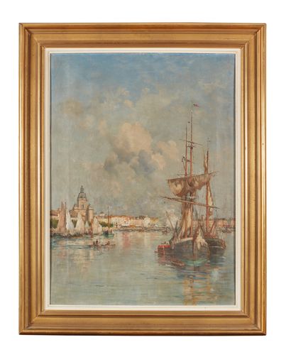 Charles LAPOSTOLET (1824-1890) Retour au port
Huile sur toile, non signée
54 x 73...