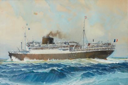 Paul Emmanuel DURAND COUPEL DE SAINT-FRONT (1901-1987) dit MARIN-MARIE 
Cruise ship...