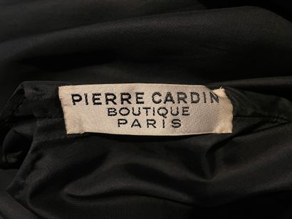 Pierre CARDIN, Boutique Long evening dress entirely embroidered with black sequins,...