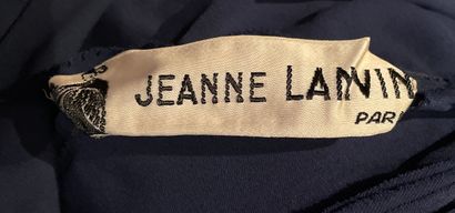 Jeanne LANVIN/CASTILLO, n°21459 Robe d'après-midi en crêpe de soie bleu marine, col...