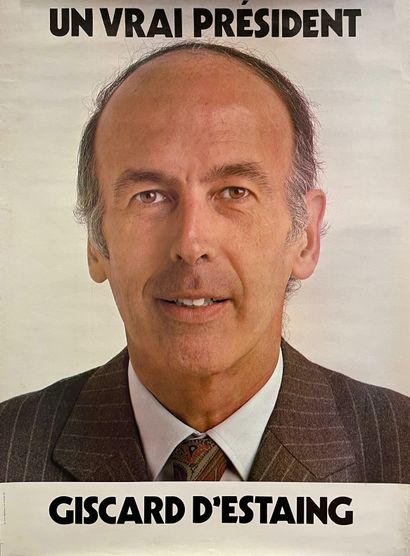 null Vè REPUBLIQUE.

ANONYME. Un vrai Président. Giscard d'Estaing. 1974. Affiche...