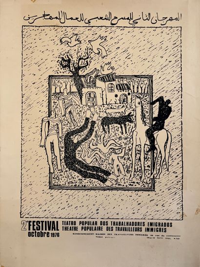 null LUTTE ANTIRACISME. 

COLLECTIF PEINTRES ARABES. Deuxième festival octobre 1976...
