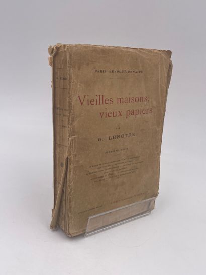 null 1 Volume : "VIEILLES MAISONS, VIEUX PAPIERS", G. Lenotre, Première Série, Paris...