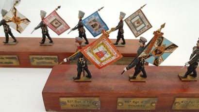 null VARIOUS MANUFACTURERS. ANONYMOUS. 20th century. Russia. Set of flag bearers...
