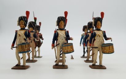 null VERTUNNI. First Empire. Infantry. Set of 10 grenadiers in hairy caps (including...