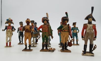 null VERTUNNI. First Empire. France. Set of 13 soldiers of different corps (line...