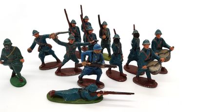 null QUIRALU. 20th century. First World War. France. Infantry in horizon blue uniform....
