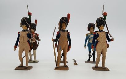 null VERTUNNI. First Empire. Infantry. Set of 10 grenadiers in hairy caps (including...