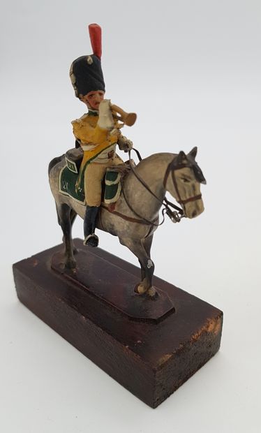 null FIGURINES OF ARTISTS. BALLADA. Ist Empire. France. Trumpet of grenadier à cheval...
