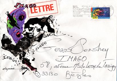 DUPIRE Catherine Imago for ever / Mail-Art envelope / Mixed media and collage on...