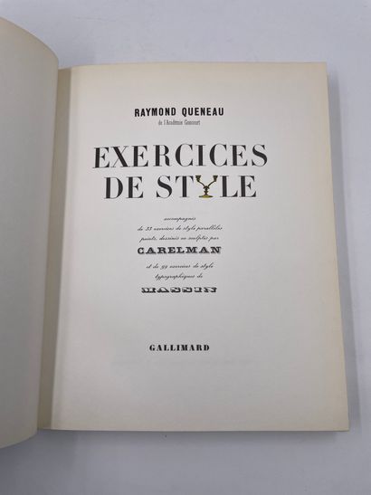 null Livre - Jacques Carelman

"Exercices de Style", (Accompagnés de 33 exercices...