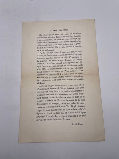null Documents : Cartons d'Invitation à des Expositions de Victor BRAUNER

- "Victor...