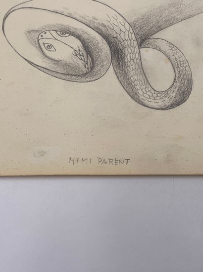 null Mimi Parent (1924-2005) - Original pencil drawing on a drawing sheet of a spiral...