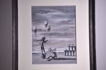  John Morris - "Sans Titre" 
Aquarelle surréaliste, Dimensions : 30 x 22 cm. 
Signée...