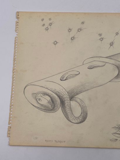 null Mimi Parent (1924-2005) - Original pencil drawing on a drawing sheet of a spiral...