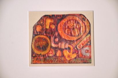  Guy Harloff - "La Machine" - 1967 
Technique mixte, Dimensions : 21 x 28 cm. 
Inscrit...