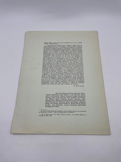 null (Surrealist Tract) - Coup de Semonce - Paris March 25, 1947

Double Sheet in-4,...