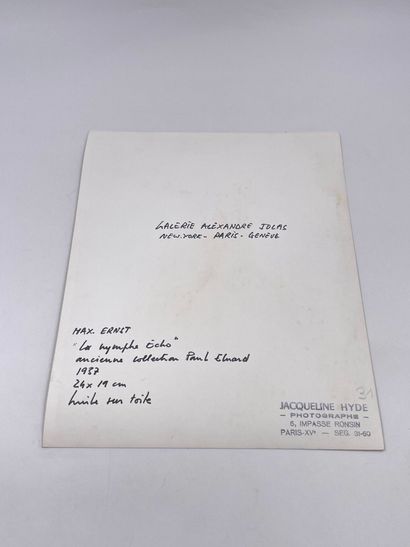 null Max Ernst - Photographie d'une Oeuvre de Max Ernst

"La Nymphe Echo", Dimensions...