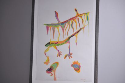 null URSULA - "Mondbahnen Hardedge - 1968 - (Art Brut)

Dessin aux crayons de couleur...