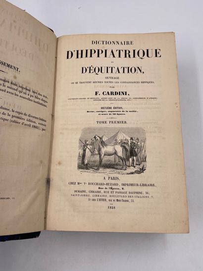 null 1 Volume : "DICTIONNAIRE D'HIPPIATRIQUE ET D'ÉQUITATION, TOME PREMIER", (Ouvrage...