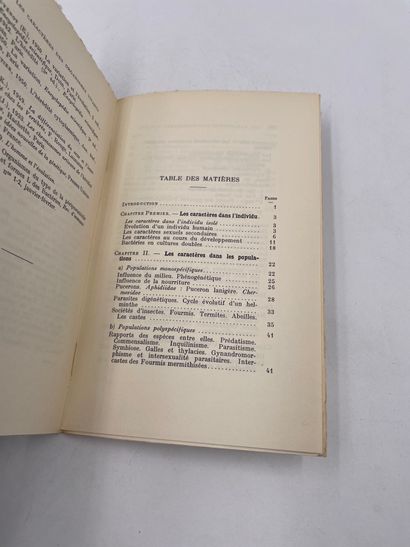null 1 Volume : "LES CARACTÈRES DES ORGANISMES VIVANTS", Maurice Rose, Collection...