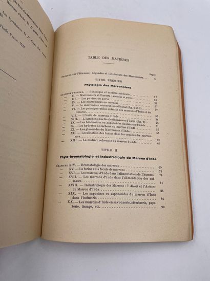 null 
1 Volume : "SUR LES MARRONNIERS, INDIGÈNES & EXOTIQUES", (L'Arbre - Le Fruit...