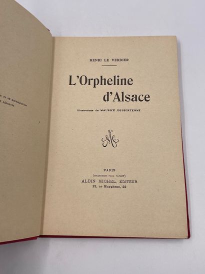 null 1 Volume : "L'ORPHELINE D'ALSACE", Henri Le Verdier, Illustrations de Maurice...